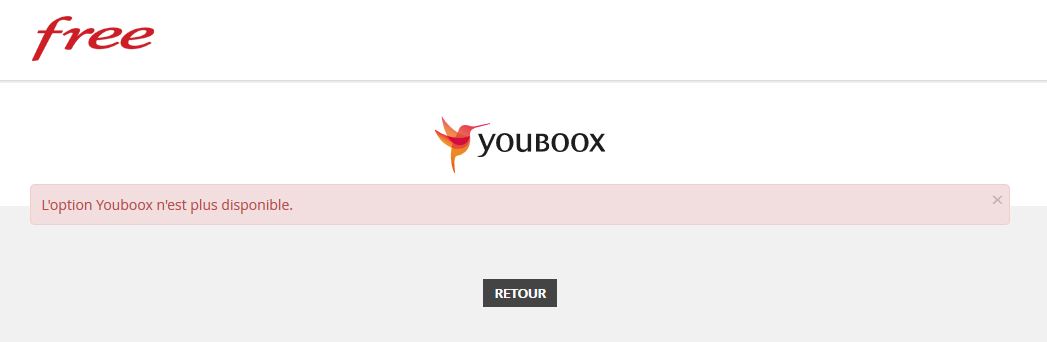 L'offre Youboox One n'est plus disponible pour les abonns Free
