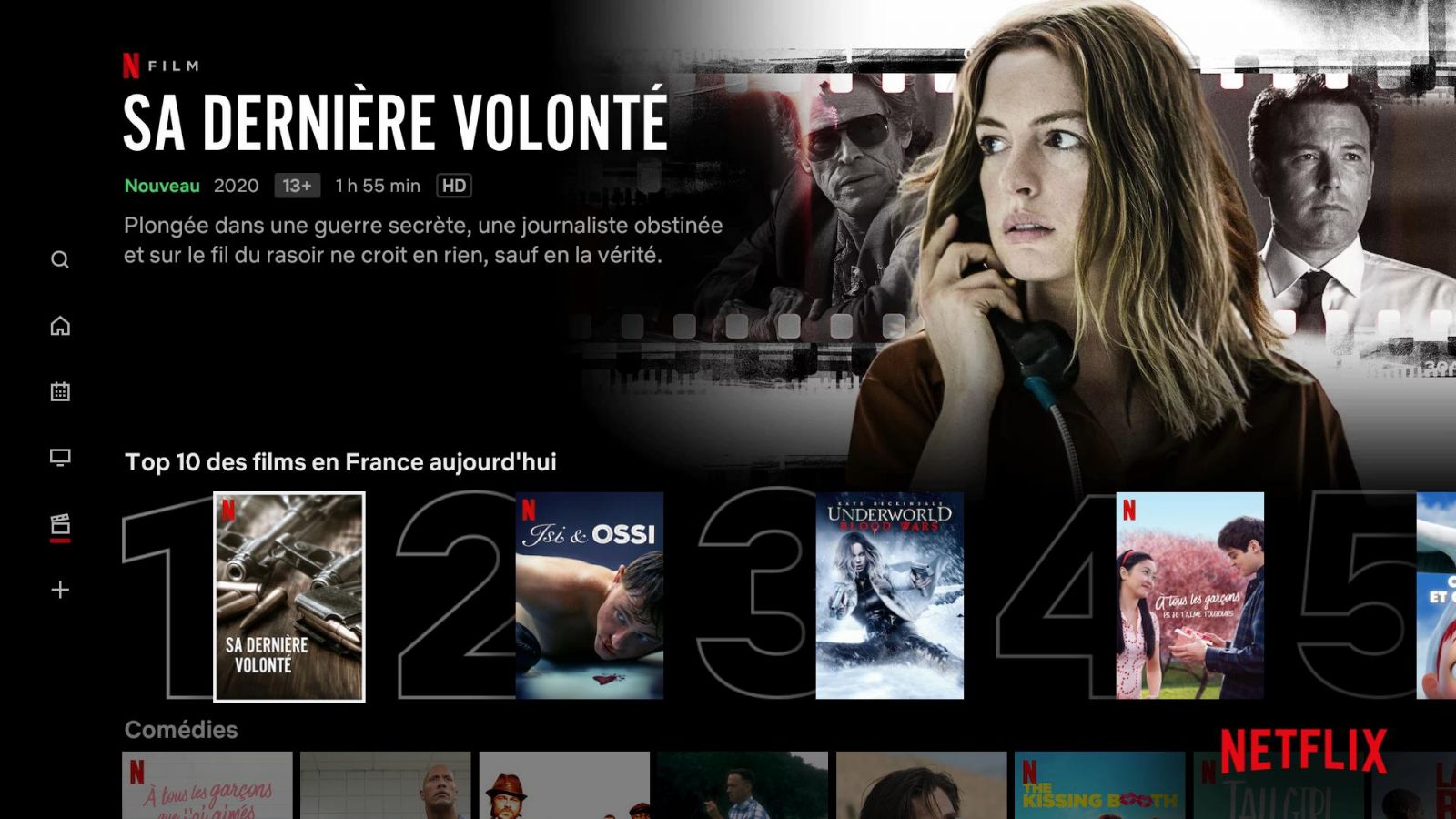 Netflix propose désormais le Top 10 France quotidien des films sur sa plateforme